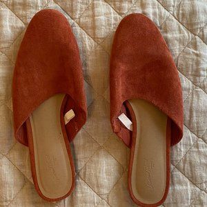 NWOT Faux Suede Mule Slides